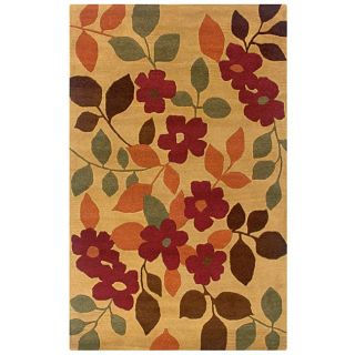 Hand tufted Hesiod Gold/orange/brown Floral Wool Rug (8 X 10)