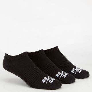 3 Pack No Show Socks Black/White One Size For Men 231513125