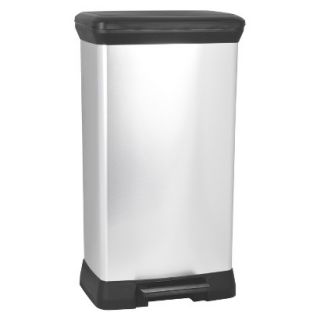 Curver 50 Liter Rectangle Step Open Trash Can   Chrome
