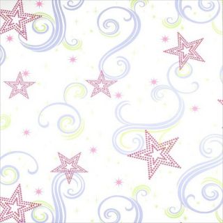 Star Glitter Wallpaper   White/Pink/Purple