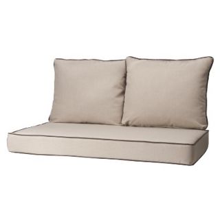 Rolston 3 Piece Outdoor Replacement Loveaseat Cushion Set   Beige/Chocolate