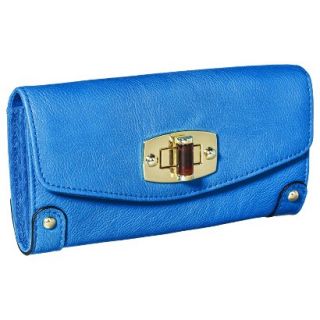 Merona Solid Turnlock Wallet   Blue