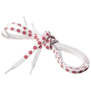 White Shoelaces with Red Bullseyes