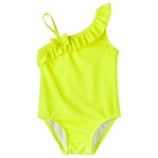 Circo Infant Toddler Girls Ruffle 1 Piece Swimsuit   Yellow 12 M