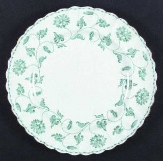 Spode Colonel Jade Dinner Plate, Fine China Dinnerware   Jade Flowers,Scalloped,