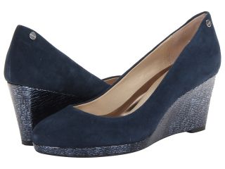 Calvin Klein Lin K Suede/El Pat Womens Shoes (Blue)