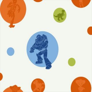 Toy Story Circles Wallpaper   White/Orange/Blue