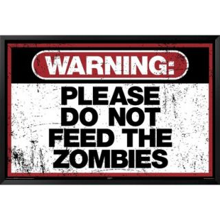 Art   Zombie Warning Framed Poster