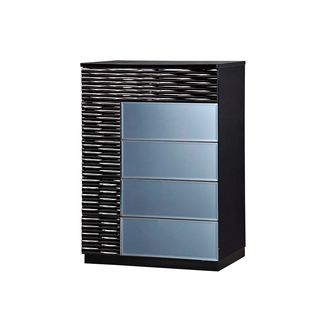 Global Furniture Usa Manhattan Modern Black High gloss Chest Black Size 5 drawer