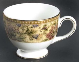 Wedgwood Floral Tapestry Leigh Shape Footed Cup, Fine China Dinnerware   Multico