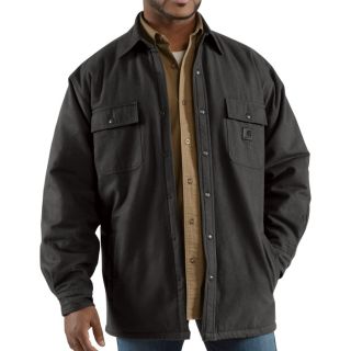 Carhartt Quilt Lined Chore Flannel Shirt Jac   Black, Large Tall, Model 100093