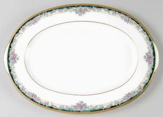 Noritake Mi Amor 14 Oval Serving Platter, Fine China Dinnerware   Bone, Mauve &