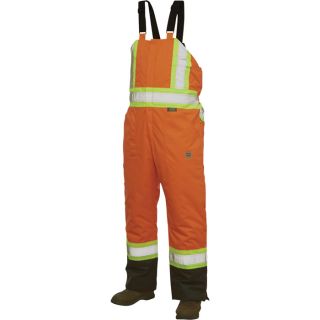 Work King Class 2 High Visibility Lined Bib Overall   Orange, Small, Model
