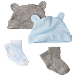 Circo Newborn Boys Hat and Sock Set   Blue/Grey Pre