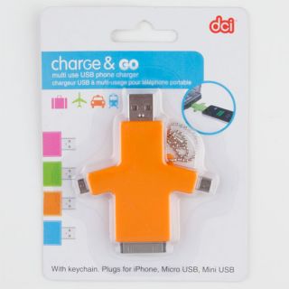 Charge & Go Usb Phone Charger Orange One Size For Men 224576700