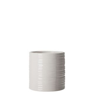 Small Ripple Cylinder Vase Silver   6 by Torre & Tagus