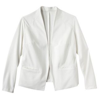 Merona Womens Plus Size Ponte Collarless Jacket   Cream 1
