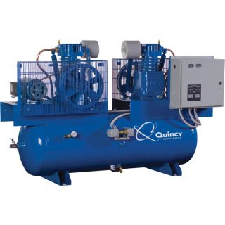 Quincy Air Compressor   Duplex, 7.5 HP, 230 Volt 3 Phase, Model 273DC12DC23