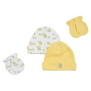 Gerber Onesies Newborn 2 Pack Cap and Mitten Set   Yellow 0 6 M