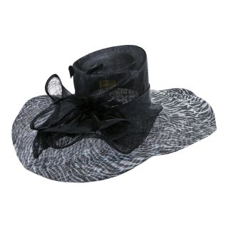 Scala Animal Print Derby Dressy Hat, Black, Womens