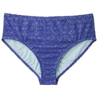 Womens Plus Size Crochet Hipster Swim Bottom   Cobalt Blue 24W
