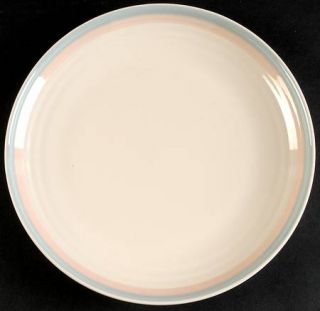 Pfaltzgraff Sunrise Dinner Plate, Fine China Dinnerware   Sky Blue & Peach Bands