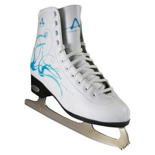 American Ladies Figure Skate   White with Turquoise (7)