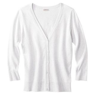 Merona Womens Plus Size 3/4 Sleeve V Neck Cardigan Sweater   White 3