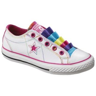 Girls Converse One Star Fancy Sneaker   White 1.5