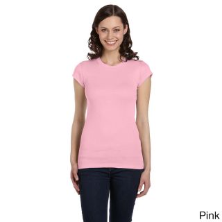 Bella Bella Womens Longer Length Crew Neck T shirt Pink Size M (8  10)