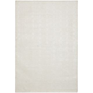 Hand knotted Mirage Pearl White Viscose Rug (8 X 10)