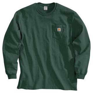 Carhartt Workwear Long Sleeve Pocket T Shirt   Hunter Green, Small, Regular