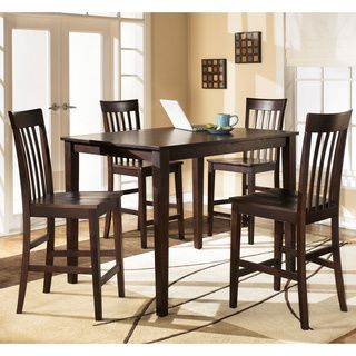 Signature Design By Ashley Hyland Counter Table Set Brown Size 5 Piece Sets