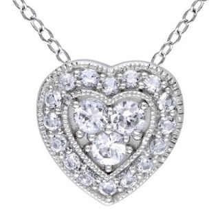 Womens Heart Pendant Necklace   Silver