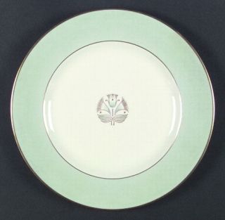 Pickard Malvern (Green&Gold Flower) Dinner Plate, Fine China Dinnerware   Green