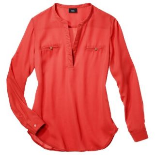 Mossimo Womens Popover Blouse   Red Coral M(7 9)