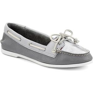 Sperry Top Sider Womens Audrey Charcoal Grey Silver Shoes, Size 7.5 M   9266123