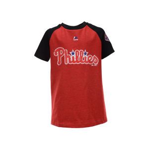 Philadelphia Phillies Majestic MLB Youth Club Favorite Raglan T Shirt
