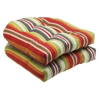 Outdoor 2 Piece Wicker Seat Cushion Set   Roxen Stripe