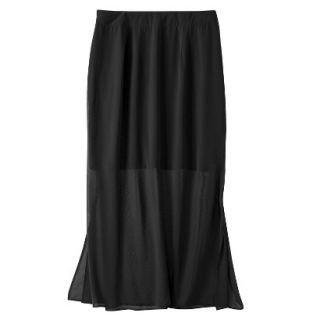 Mossimo Womens Plus Size Illusion Maxi Skirt   Black 1