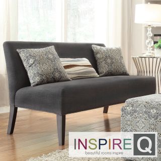 Inspire Q Wicker Park Dark Grey Linen Armless Sofa