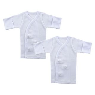 Luvable Friends Newborn Side Snap Shirt   White Preemie