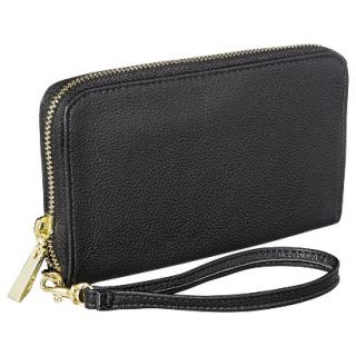 Merona Solid Zip Around Cell Phone Wallet with Removable Wristlet Strap   Black