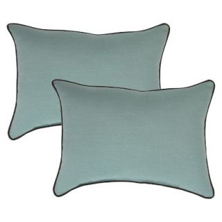 Smith & Hawken 2 Piece Outdoor Lumbar Pillow Set   Azure