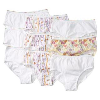 Girls Hanes Assorted Print 9 pack Low Rise Brief Underwear 16