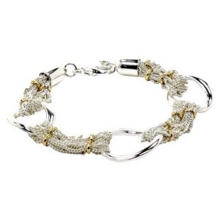 Mesh And Link Chain Bracelet   Silver/Gold