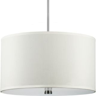 Dayna 3 light Brushed Nickel Shade Pendant With Faux Silk Shade