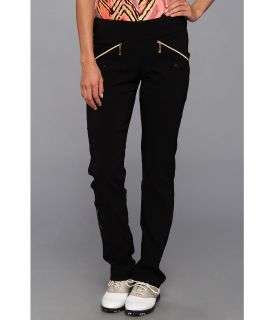 Jamie Sadock Skinnylicious 41.5 in Pant with Control Top Panel with Gold Zippers Womens Casual Pants (Black)