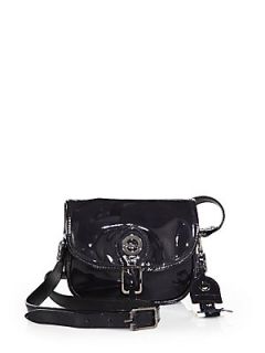 Longchamp Patent Leather Crossbody Bag   Black