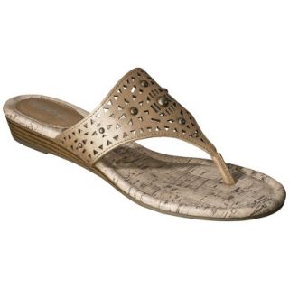 Womens Merona Elisha Perforated Studded Sandals   Gold 6.5